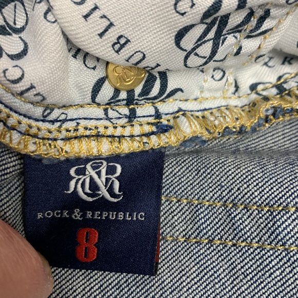 Rock & Republic Kashmiere Crop Women’s Blue Jeans Size 8 - Picture 4 of 10